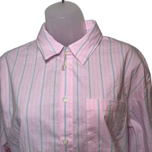 APC Pink Striped Cotton Boyfriend Shirt L US 40 EU NWT $225 - Picture 5 of 6